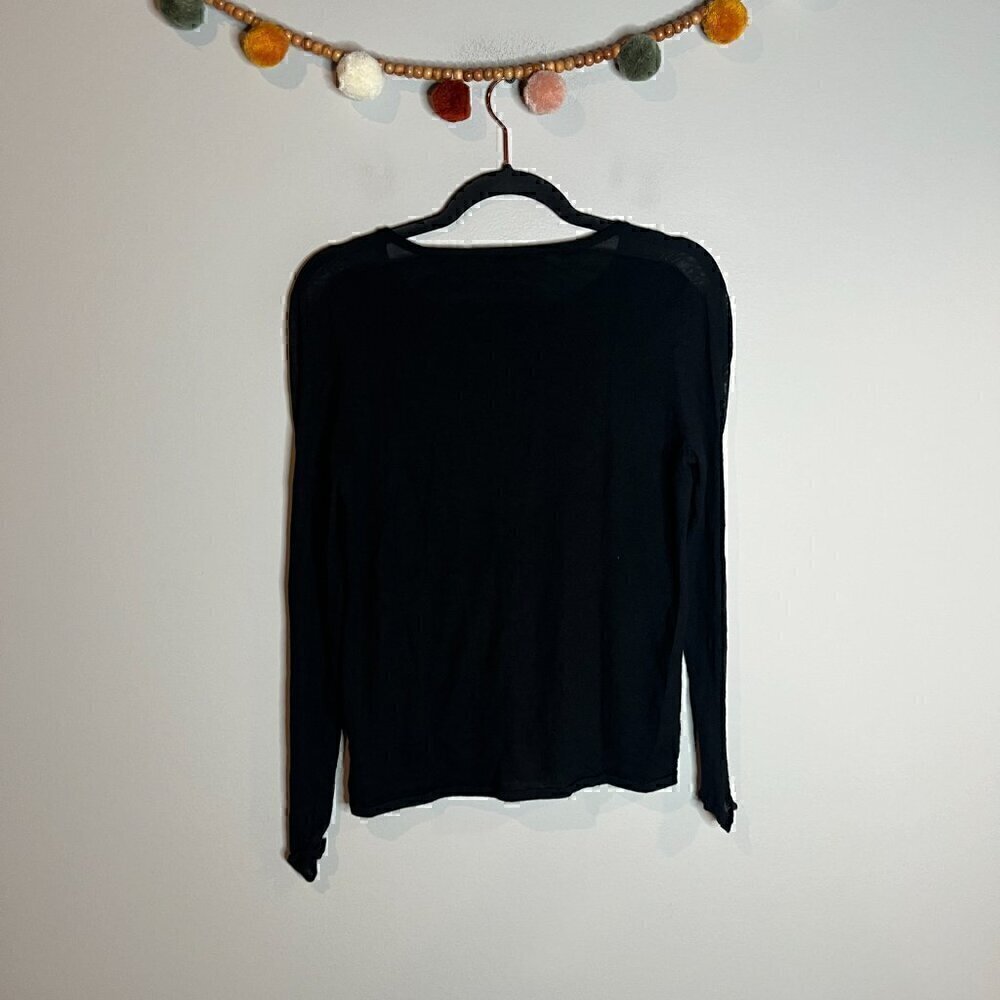 TSE Italian Yarn black mixed media cashmere sweater - Picture 7 of 7